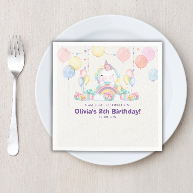 Magical cute unicorn celebration napkin (Creator Uploaded)