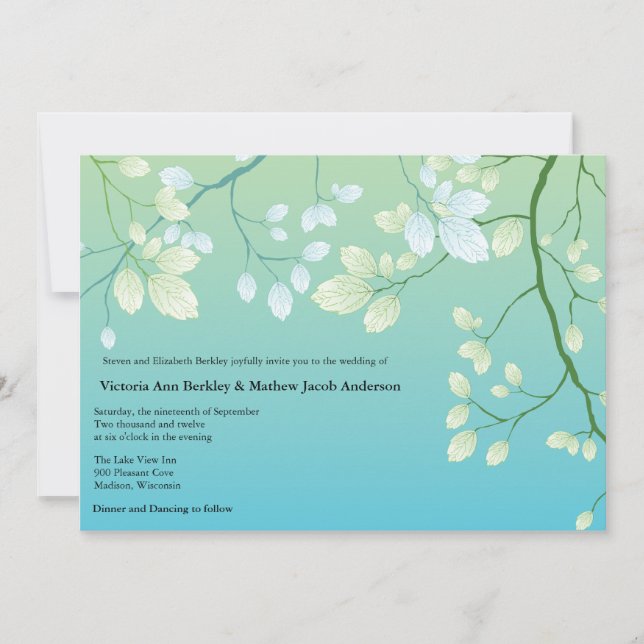 Magical Darden -Floral Wedding Invitations (Front)