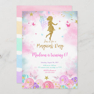 Magical Day, Fairy Birthday Party  Invitation