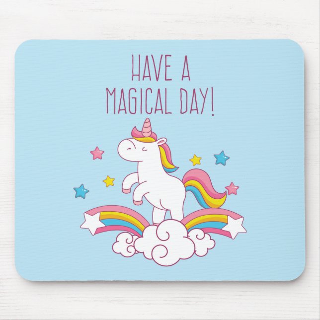 Magical Day Rainbow Unicorn Mousepad (Front)