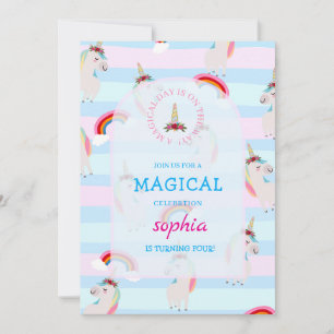  Magical Day Unicorn Birthday Invitation