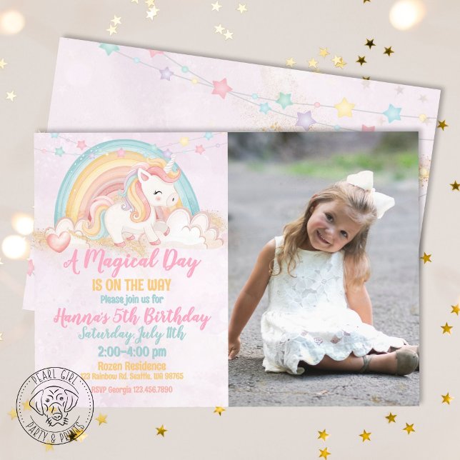 Magical Day Unicorn Photo Invitation (Creator Uploaded)