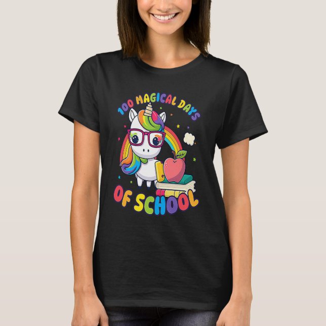 Magical Days Of School 100 Days Of School Teacher T-Shirt (Front)