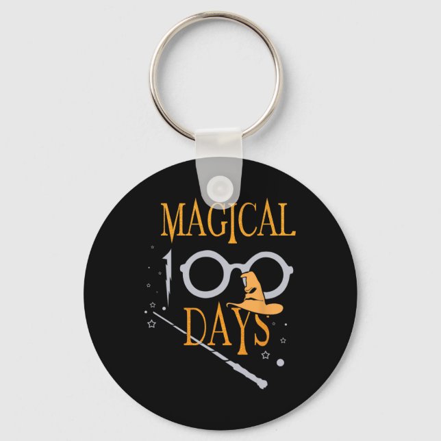 Magical Days Of School 100th Day Teacher Students  Key Ring (Front)