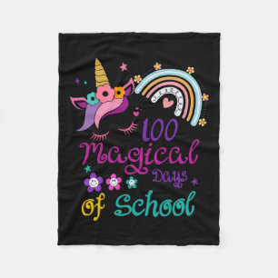 Magical Days Of School Rainbow Teacher Unicorn Gir Fleece Blanket