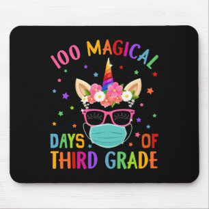Magical Days Of Third Grade School Unicorn Mask Gi Mouse Pad