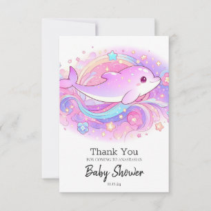 Magical Dolphin Baby Shower Thank You Card