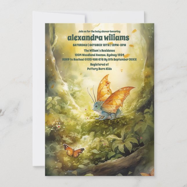 Magical Dragon Baby Shower Invitation (Front)