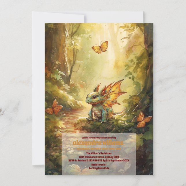 Magical Dragon Baby Shower Invitation (Front)
