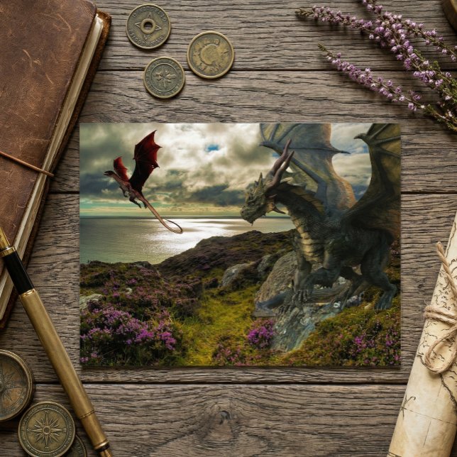 Magical Dragon Ocean Cliff Postcard (Creator Uploaded)