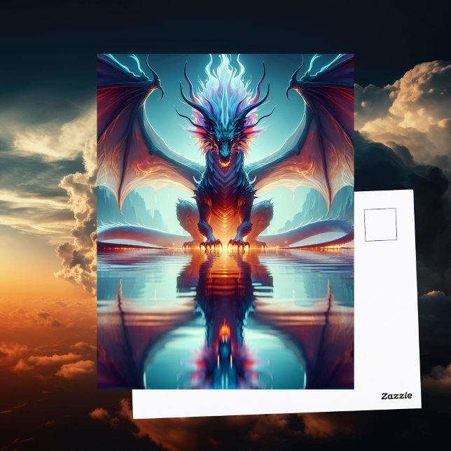 Magical Dragon Reflection | Saying Hi Postcard (Creator Uploaded)