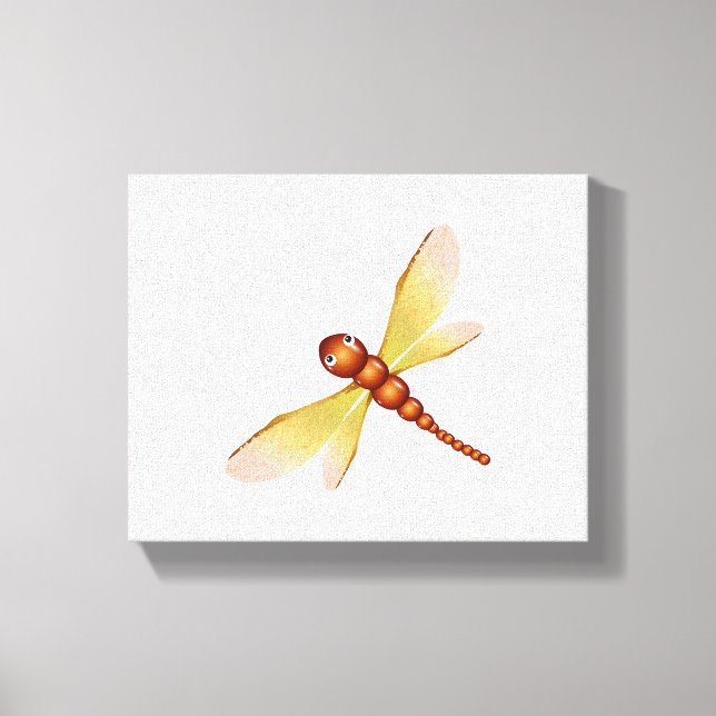 magical dragonfly made from chestnut and maple see canvas print (Front)