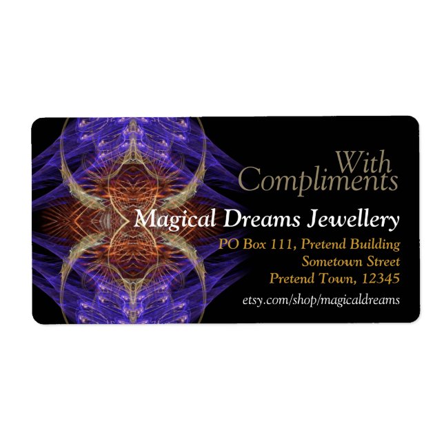 Magical Dreams Business With Compliments Label (Front)