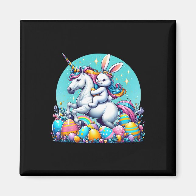 Magical Easter Bunny Unicorn Happy Easter Day For  Magnet (Front)