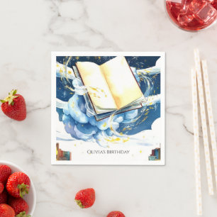 Magical Editable Library Storybook Birthday Napkin