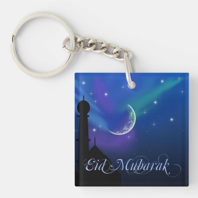 Magical Eid Night - Islamic Greeting Keychain (Front)