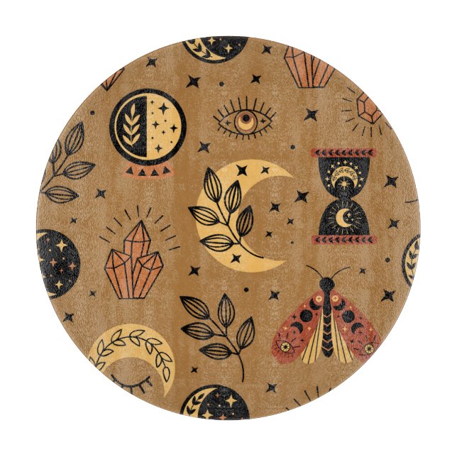 Magical Elements: Enchanting Seamless Pattern Cutting Board (Front)