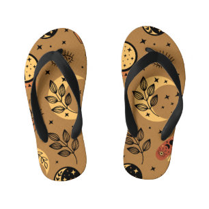 Magical Elements: Enchanting Seamless Pattern Kid's Jandals