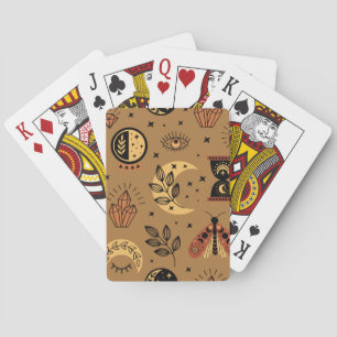 Magical Elements: Enchanting Seamless Pattern Playing Cards