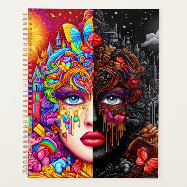 Magical Elven Candy Realm Fantasy Art Planner (Front)