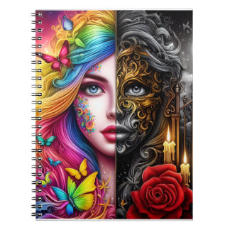 Magical Elven Duality - Day - Night Realms Notebook