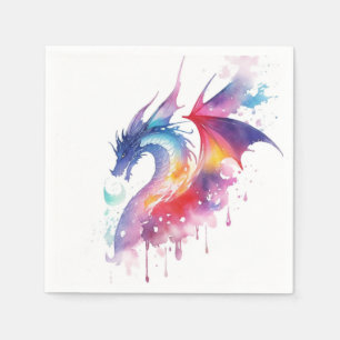 Magical Enchanted Dragon Birthday Napkin