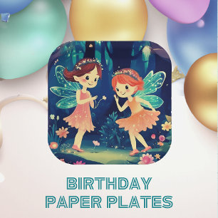 Magical Enchanted Forest Fairies Playing Paper Plate