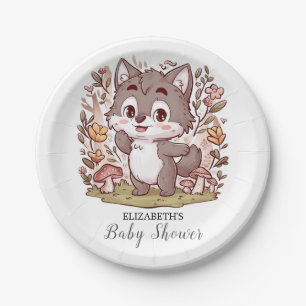 Magical Enchanted Wolf Baby Shower Paper Plate