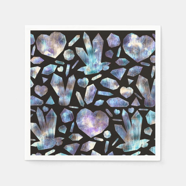 Magical Energy Crystals Rainbow Crystal Rocks Napkin (Front)