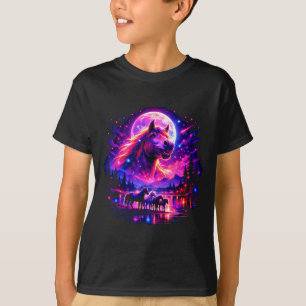 Magical equestrian horses howling moon horse lover T-Shirt