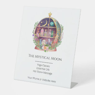 Magical Essential Oils Apothecary Yoga Crystals Pedestal Sign
