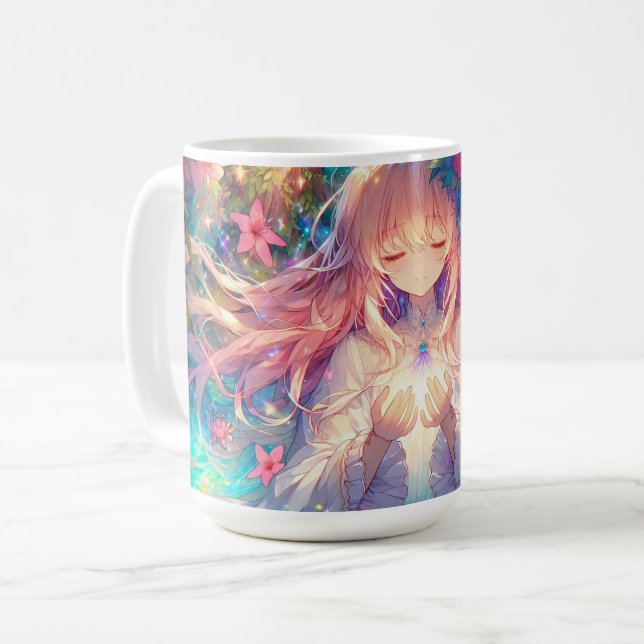 Magical Ethereal Anime Girl  Coffee Mug (Front Left)