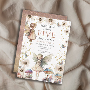 Magical Fairies 5th Birthday Party Invitation