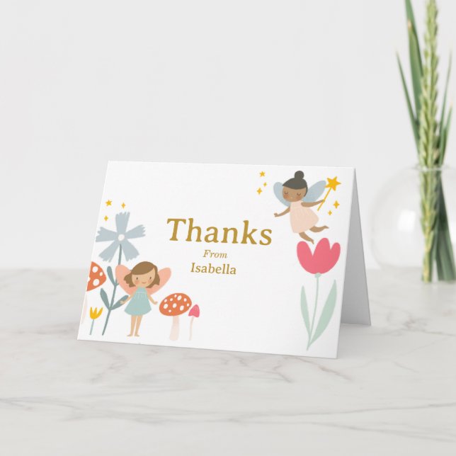 Magical Fairies Thank You Note Card (Front)