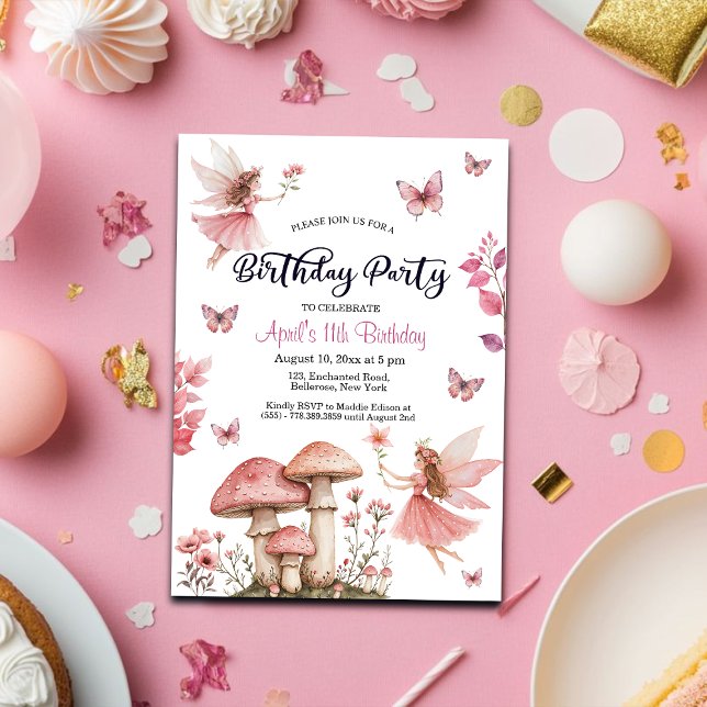Magical Fairies Wonderland 11th Birthday Invitation (Creator Uploaded)