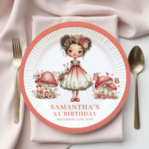 Magical Fairy 2nd Birthday Blush Floral Plates