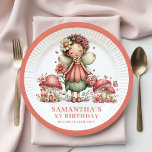 Magical Fairy 5th Birthday Blush Flowers Paper  Plate<br><div class="desc">✅ For matching items search 73F in my collections ✅ Make your celebration magical with these whimsical girl birthday paper plates featuring a cute fairy, pink flowers, and charming mushrooms. Designed in soft blush and pastel pink tones, this enchanting floral theme creates a dreamy party atmosphere. Moreover, the combination of...</div>