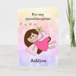 Magical Fairy 6th Birthday Card<br><div class="desc">A personalised fairy 6th birthday card for daughter, goddaughter, etc. The front features a brunette fairy holding a gold wand against a girly watercolor background, which you can personalise with the age you need. The front of this fairy 6th birthday card can be personalised with the birthday girl's name. The...</div>