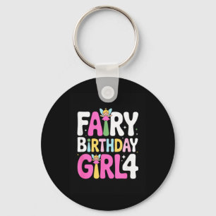 Magical Fairy Birthday Girl 4 Quote Fourth Party Key Ring
