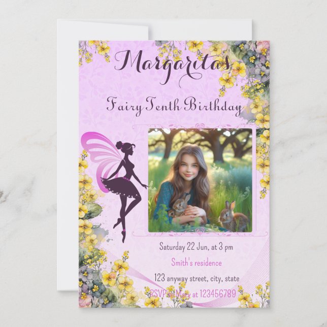 Magical Fairy Birthday Invitation (Front)