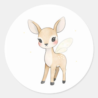 Magical Fairy Deer Sticker Watercolor Print