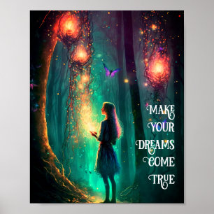 Magical Fairy Enchanted Forest Dreams Come True Poster