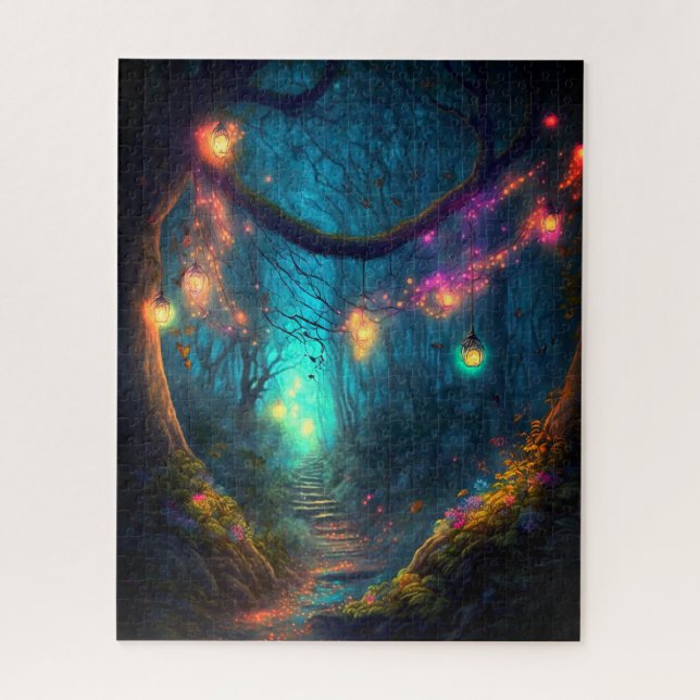 Magical Fairy Enchanted Forest Fantasy Pixie Dust Jigsaw Puzzle (Vertical)