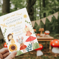 Magical Fairy First Birthday Mushroom Woodland Inv