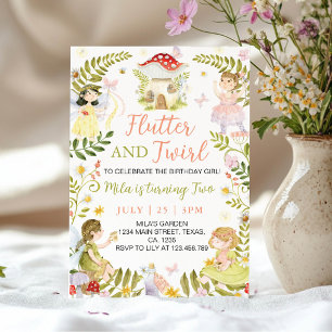 Magical Fairy Floral Garden Birthday Party Invitation