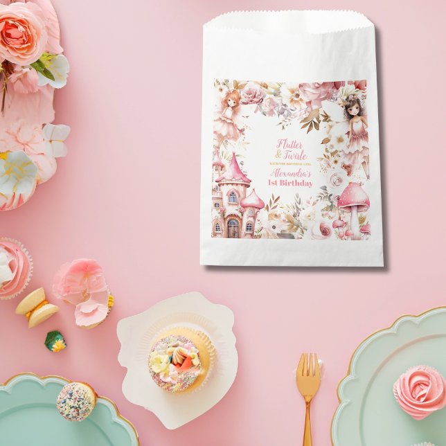 Magical Fairy Floral Garden Pixie 1st Birthday Favour Bags (Creator Uploaded)