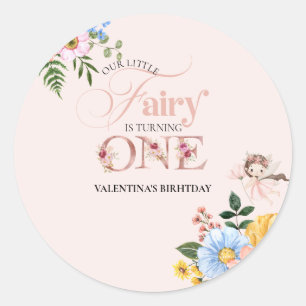 Magical Fairy Floral Garden Pixie Girls Birthday Classic Round Sticker