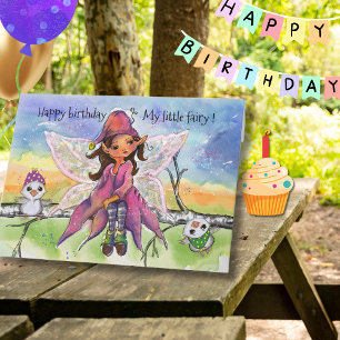 Magical Fairy for Little Girl Hand-drawn Birthday  Holiday Card
