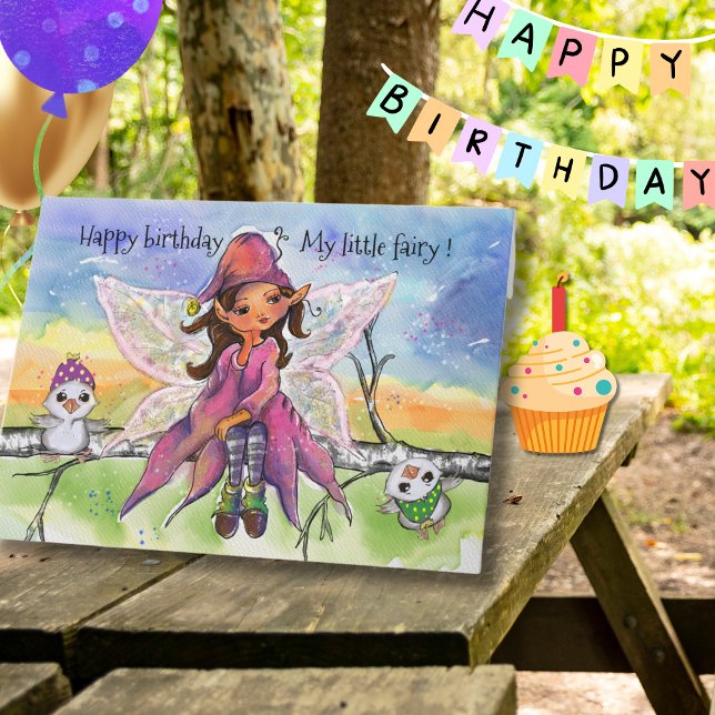 Magical Fairy for Little Girl Hand-drawn Birthday  Holiday Card (Magical Fairy for Little Girl Hand-drawn Birthday Holiday Card)
