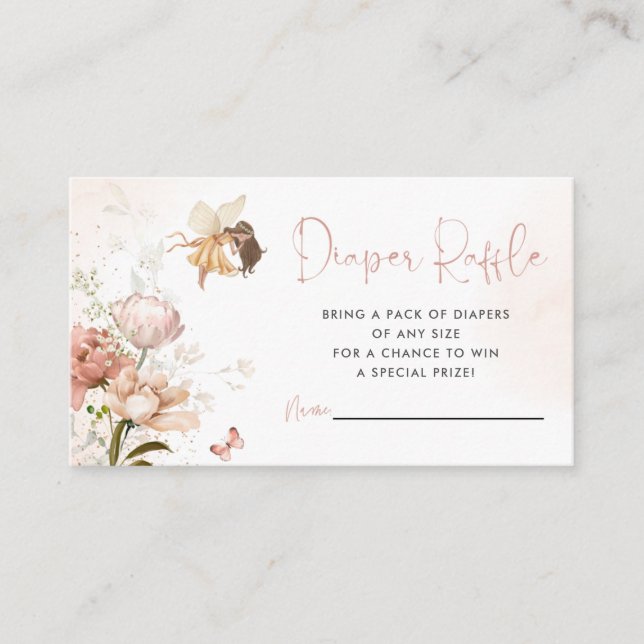 Magical Fairy Garden Diaper Raffle Card (Front)